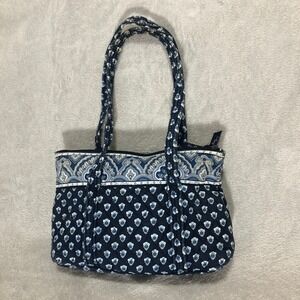 Vera Bradley Tote Bag‎ Quilted Blue Paisley Shoulder Bag Purse